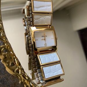Michael Kors Watch - Gold and White Leather band